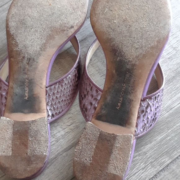 ALEXANDRE BIRMAN..PURPLE SNAKESKIN THONG SANDALS - Picture 6 of 8